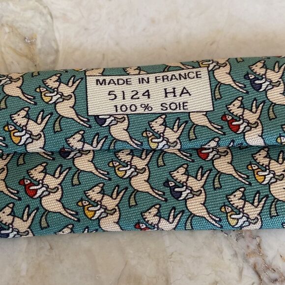 Hermes Jockey 100% Silk Tie - Picture 9 of 12